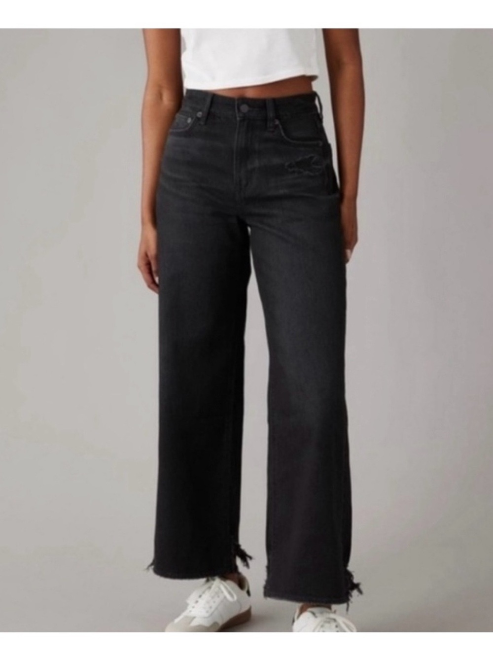 American Eagle Super High-Rise Wide Leg Women's Jeans in Black